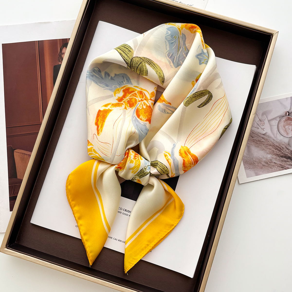 Luxury Bags Yellow - Luxury Silk Square Scarves For Women