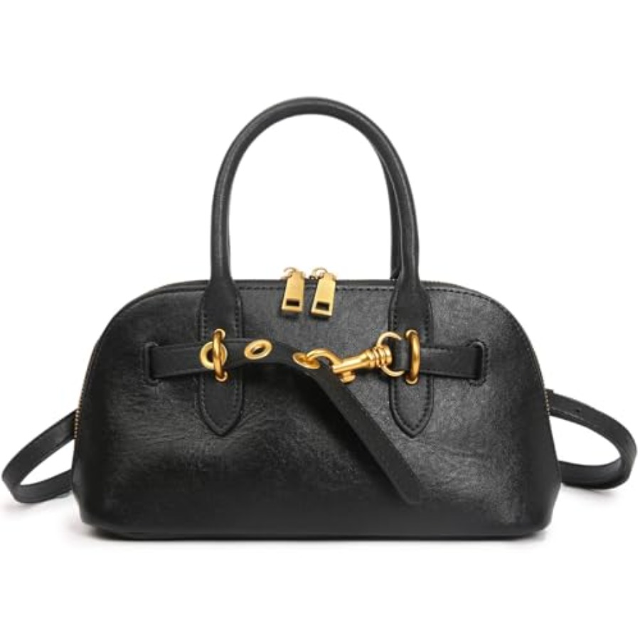 Genuine Leather Satchel Crossb - Satchel Structured Men reseña y precio