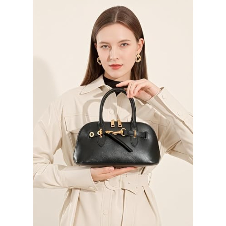 Genuine Leather Satchel Crossb - Satchel Structured Men reseña y precio