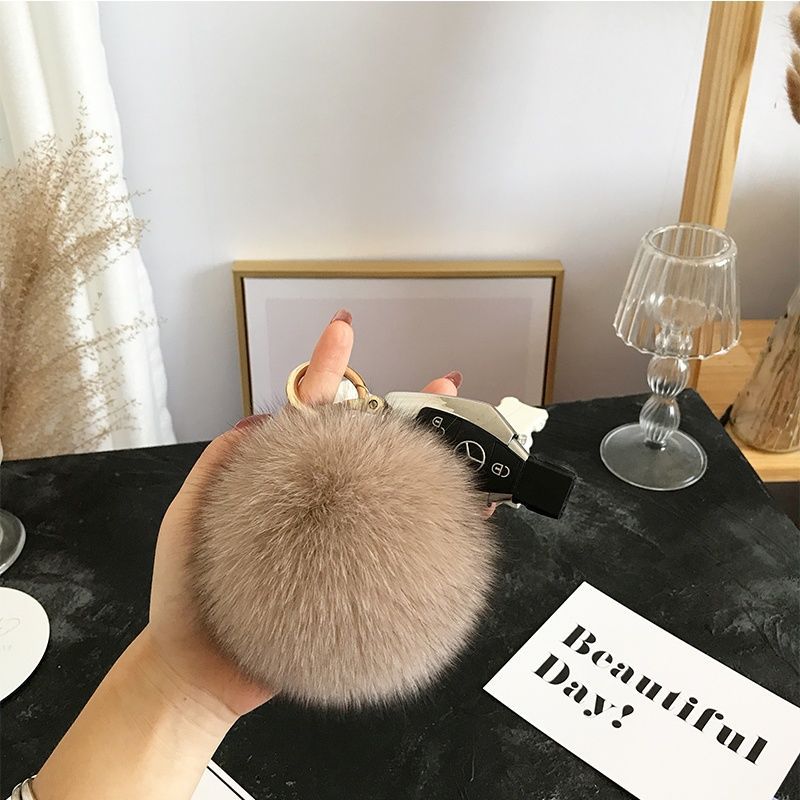 2024 Fluffy Real Fox Fur Ball  - Luxury Bags Yellow reseña y precio
