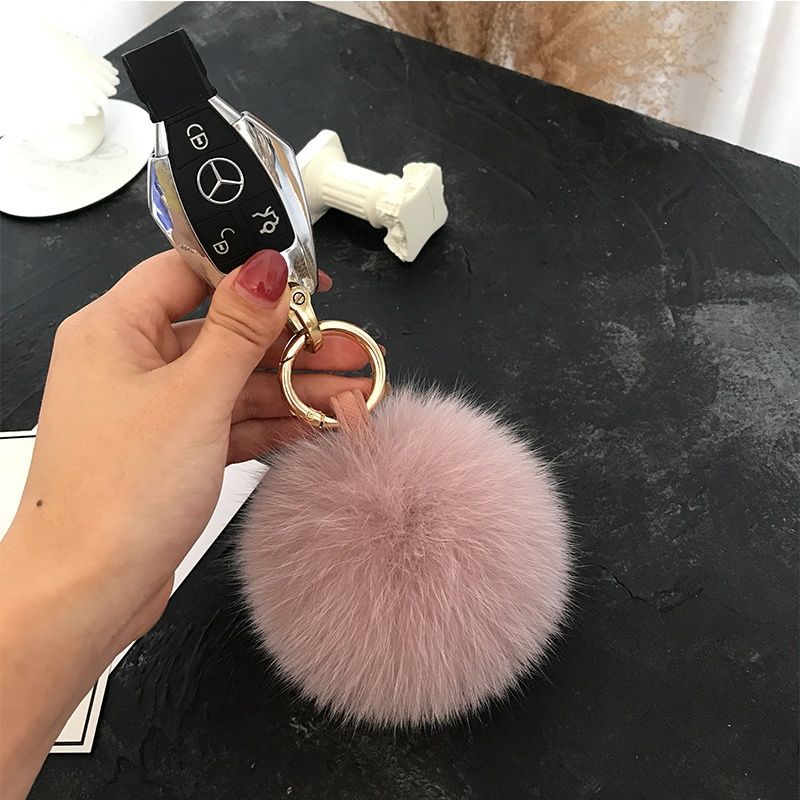 2024 Fluffy Real Fox Fur Ball  - Luxury Bags Yellow reseña y precio