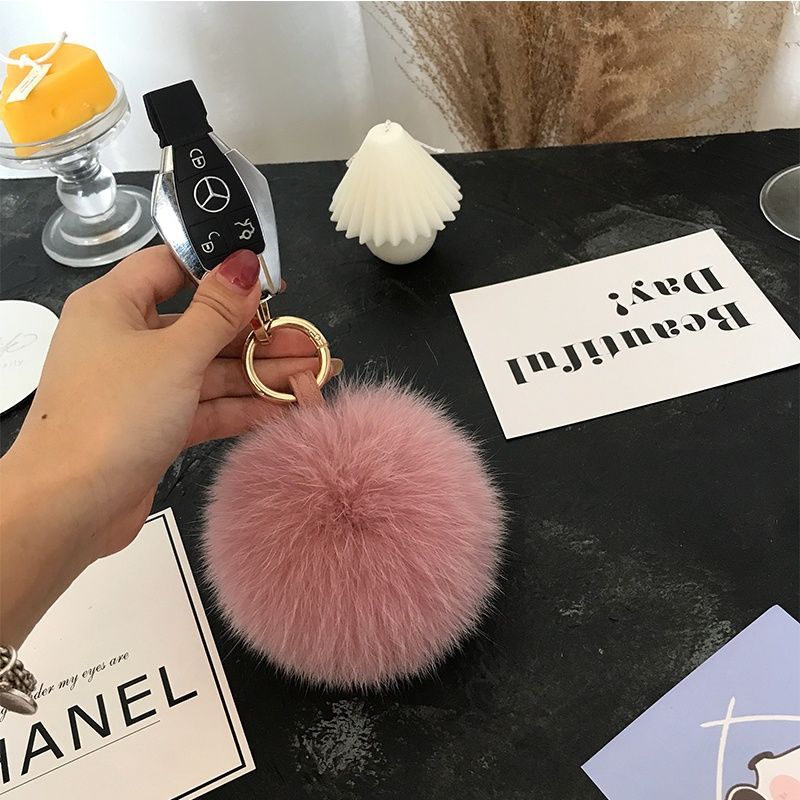 2024 Fluffy Real Fox Fur Ball  - Luxury Bags Yellow reseña y precio