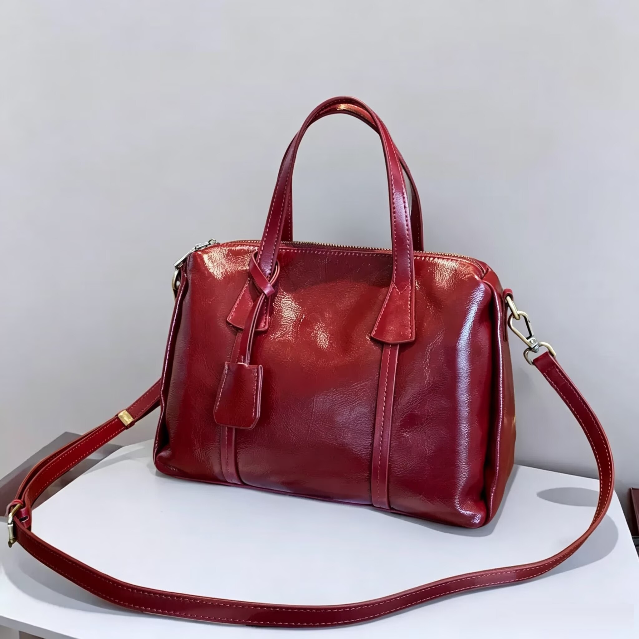 Vintage Real Leather Handbag F - Luxury Bags Girls reseña y precio