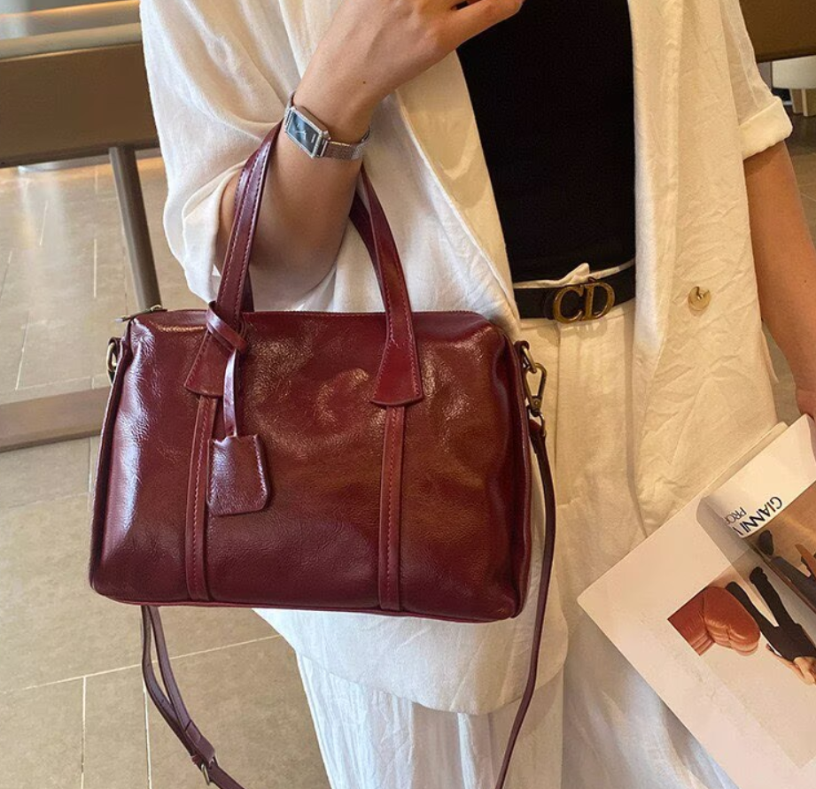 Vintage Real Leather Handbag F - Luxury Bags Girls reseña y precio