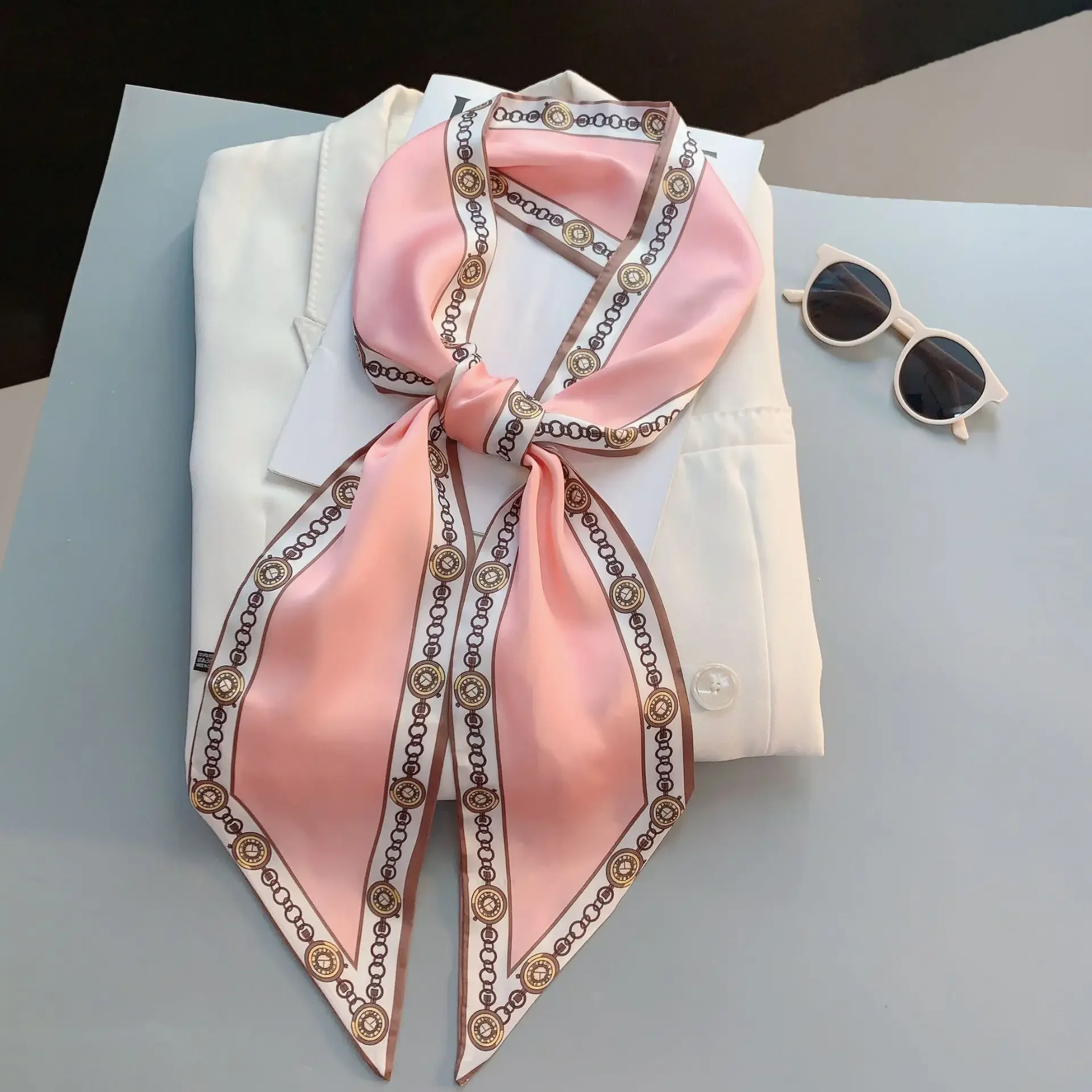 Design Print Skinny Scarf Plai - Luxury Bags For Travel reseña y precio