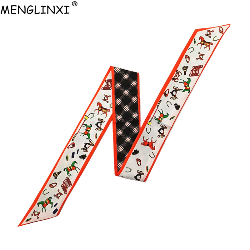 Horse Plaid Skinny Scarf Women - Luxury Bags Brand reseña y precio