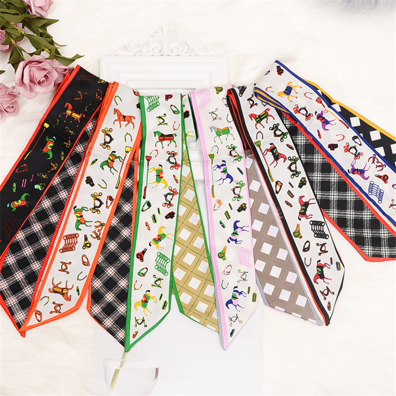 Horse Plaid Skinny Scarf Women - Luxury Bags Brand reseña y precio