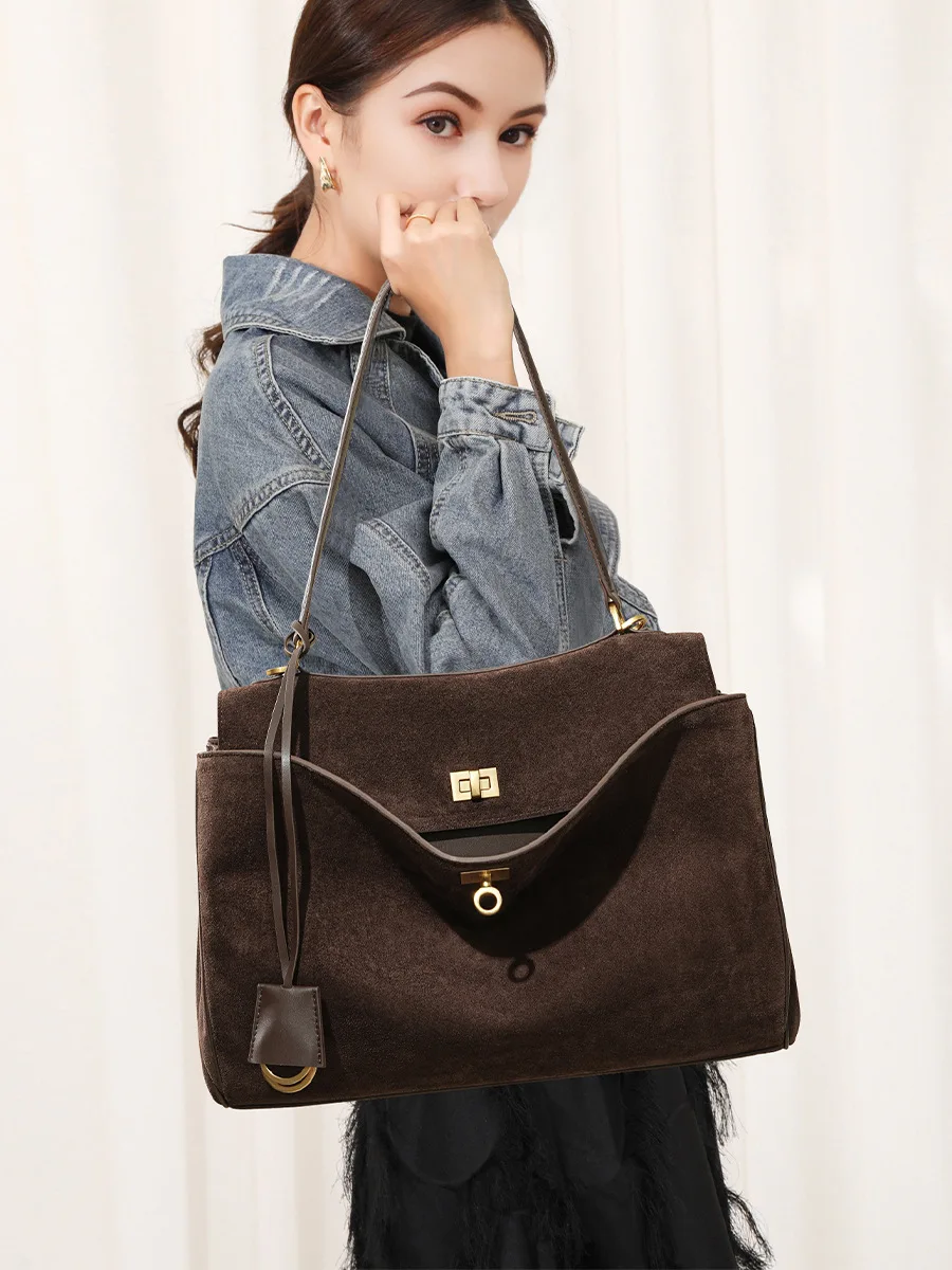 Autumn Winter Women's Suede ge - Luxury Bags Tote reseña y precio