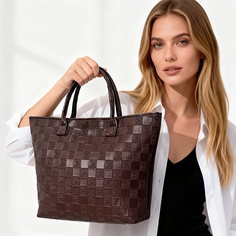 Light Luxury Deep Brown Quilte - Luxury Bags Tote reseña y precio