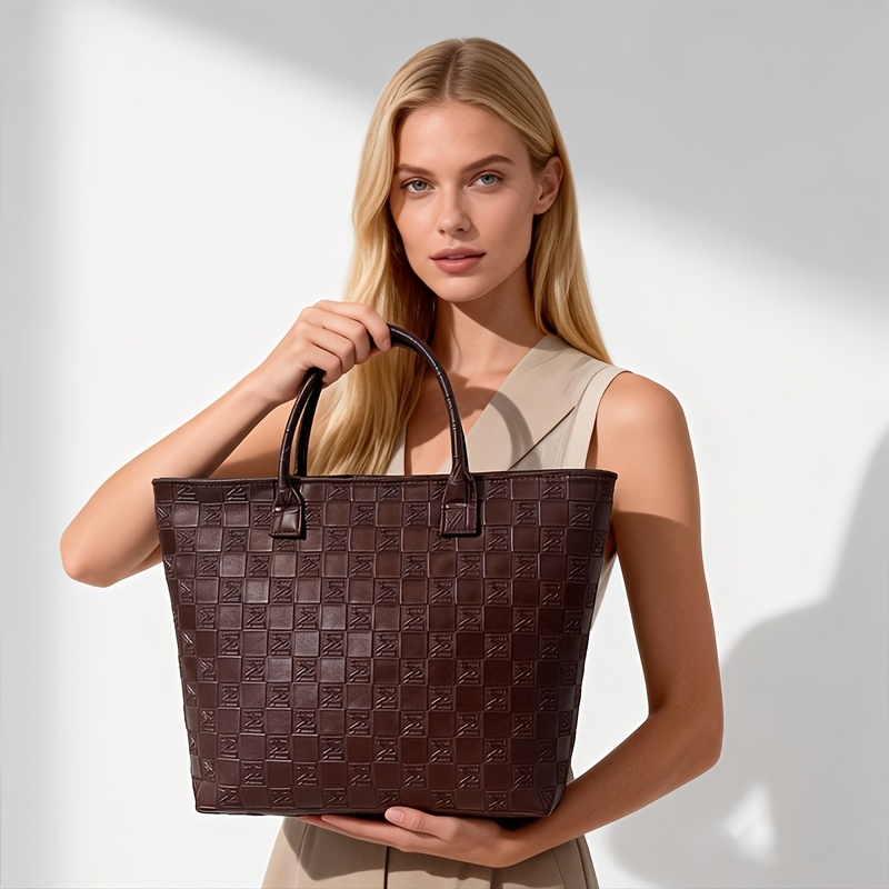 Light Luxury Deep Brown Quilte - Luxury Bags Tote reseña y precio