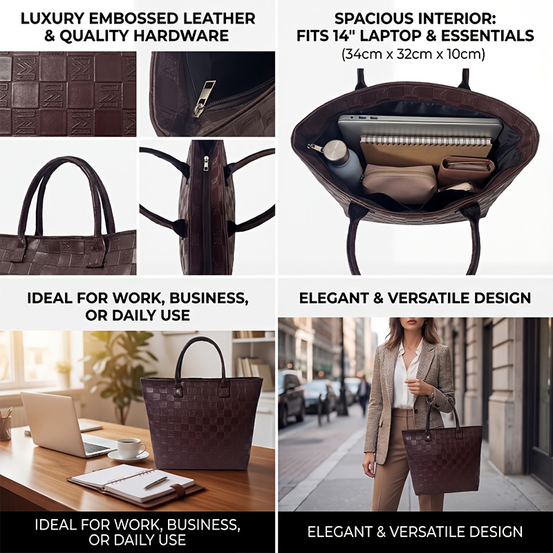 Light Luxury Deep Brown Quilte - Luxury Bags Tote reseña y precio