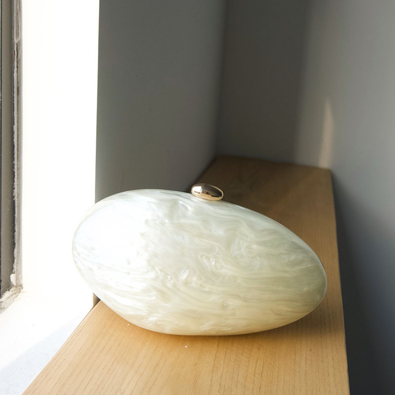 Oval Marble Beige Shell Acryli - Luxury Bags Girls reseña y precio