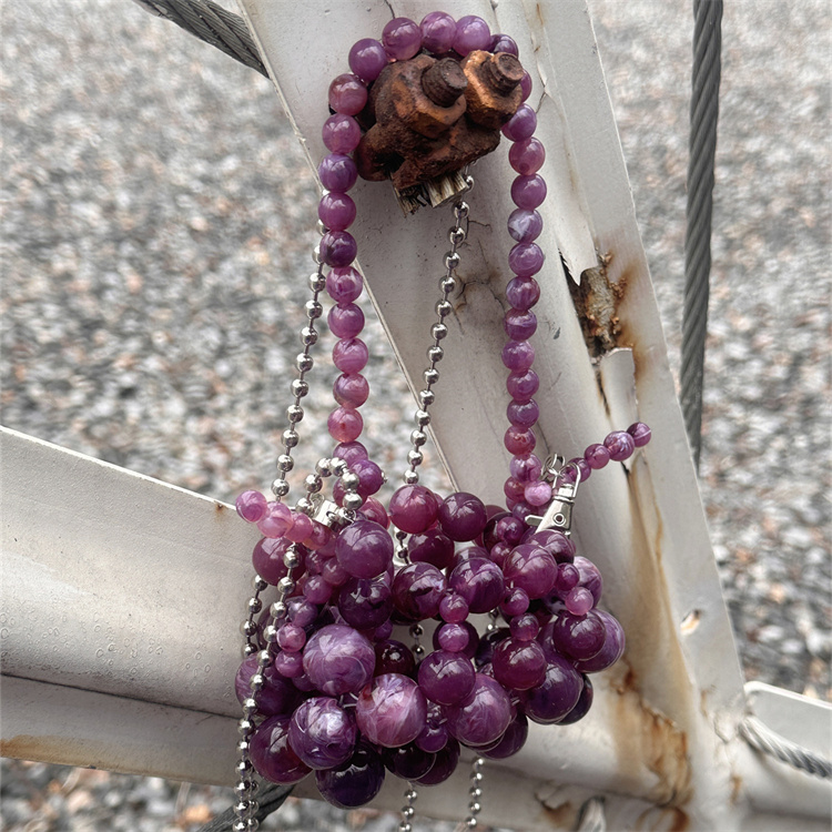 Girls Mini Purple Beaded  Clut - Luxury Bags Girls reseña y precio