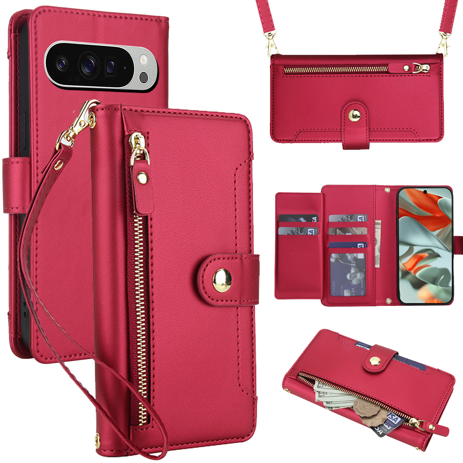 Crossbody Zipper Leather Walle - Luxury Bags & Leather Repair Of Atlanta Photos reseña y precio