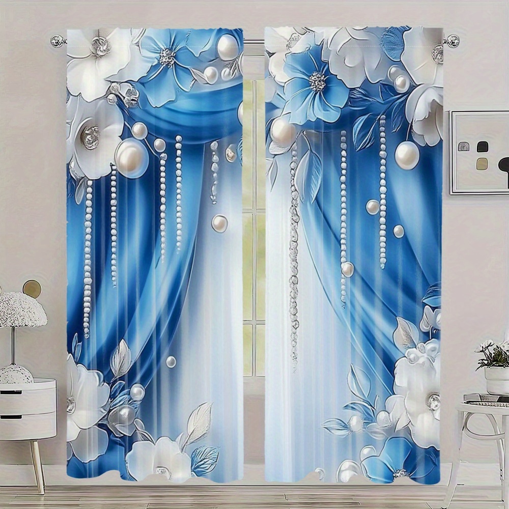 2PCS deep blue floral faux lux - Luxury Bags Rating reseña y precio