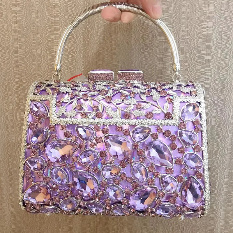 Purple Large Rhinestone Evenin - Luxury Bags Girls reseña y precio